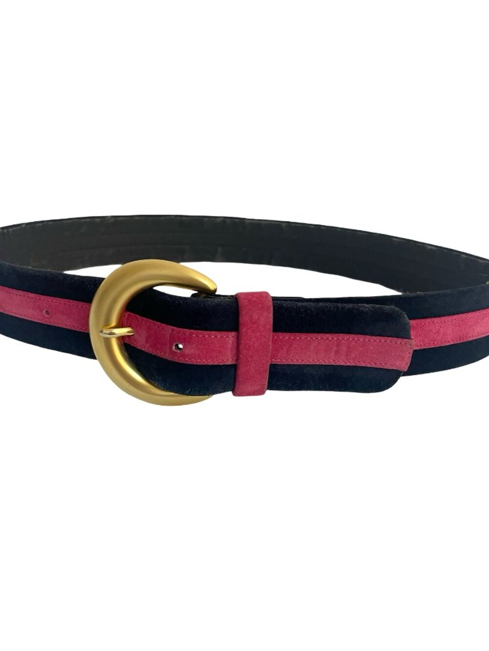 Jaeger Leather Belt 🇬🇧 Dark Navy & Pink Suede Trim – Size 32” - Picture 4 of 12